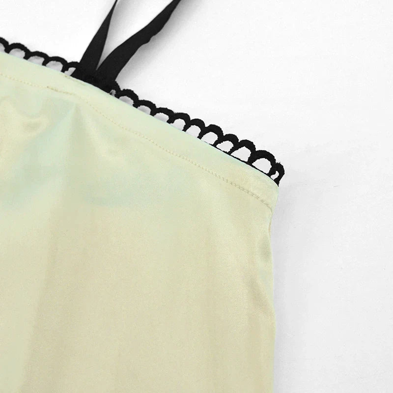 Sexy Sleeveless Camisole Crop Top and High Waist Skirt Two Piece Set for Women Slim Fit Summer Fashion Party Outfit Streetwear