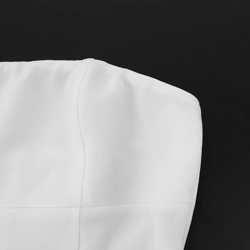 Elegant Strapless A-Line Summer Dress for Women with Sleeveless Off Shoulder Bodycon Fit Perfect for Club and Party Occasions