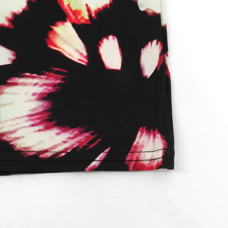 Black Sleeveless O-Neck Hollow Out Dress for Women Summer Casual Elegant Slim Fit Fashion Print Clubwear