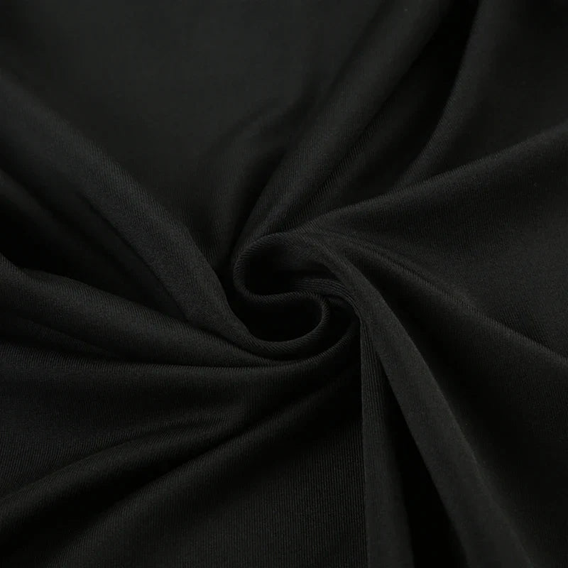 Chic Autumn Women's Streetwear Mini Dress With Long Sleeves Split Lace-up Backless Slim Fit Black Casual Dress