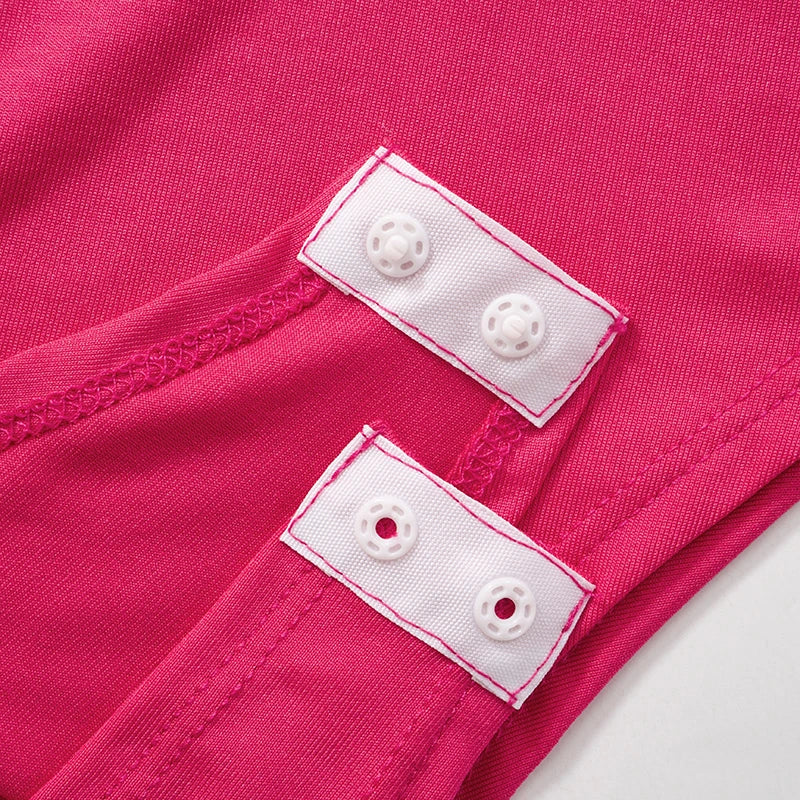 Single Shoulder Half High Neck Long Sleeve Hollow Out Bodysuit with High Split Elegant Long Dress Set