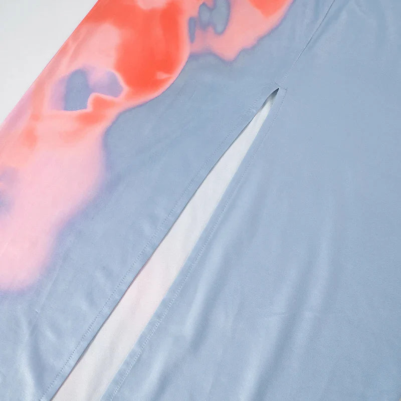 Sexy Strapless Print Tube Maxi Dress for Women Off Shoulder Backless Stretch Long Summer Sundress Beach Dress Y2K Style