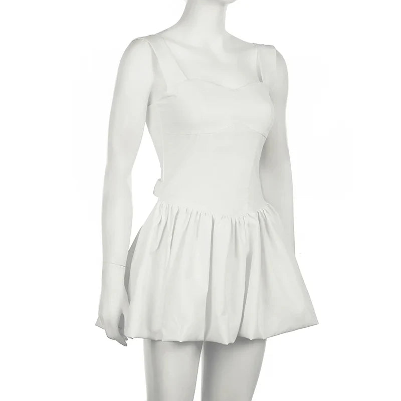 Chic Satin Mini Party Dress for Women with Spaghetti Straps and Bow Tie-Up Details