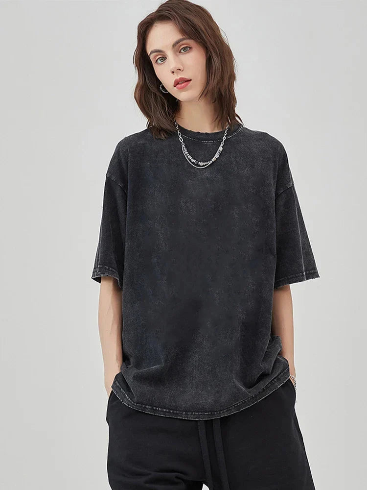 Japanese Anime Serial Experiments Lain Vintage Washed Cotton T Shirt Casual Short Sleeve Harajuku Style Unisex Summer Tee for Men and Women