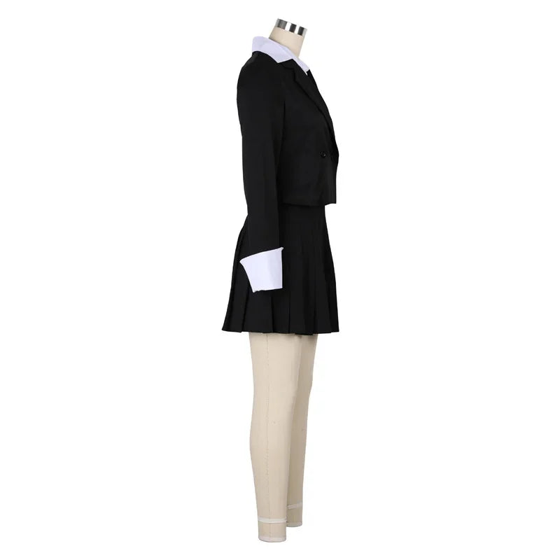 Elegant Women's 2 Piece Workwear Suit Set Double-Breasted Blazer with A-Line Pleated Mini Skirt Professional Office Lady Outfit