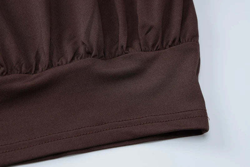 Dulzura Sexy Mini Halter Ruched Backless Dress for Women Summer Sleeveless Party Club Short Dress Solid Y2K Style