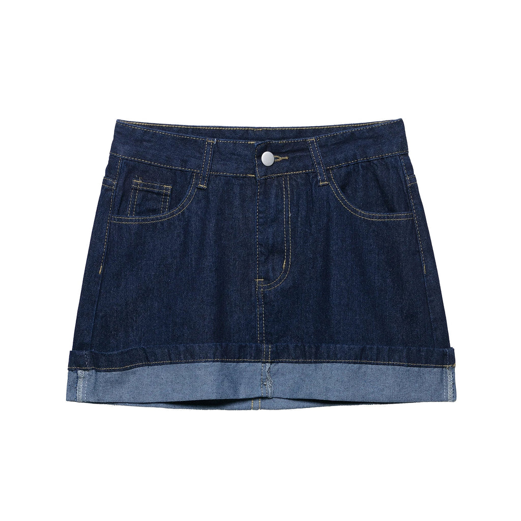 Women's Y2K Denim Two-Piece Set Long Sleeve Jacket with Front Zipper Mini Skirt Casual Chic Skirt Outfit