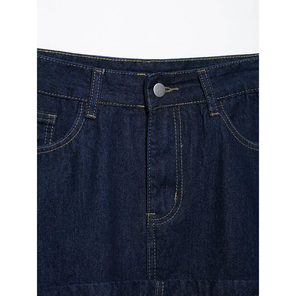 Women's Y2K Denim Two-Piece Set Long Sleeve Jacket with Front Zipper Mini Skirt Casual Chic Skirt Outfit