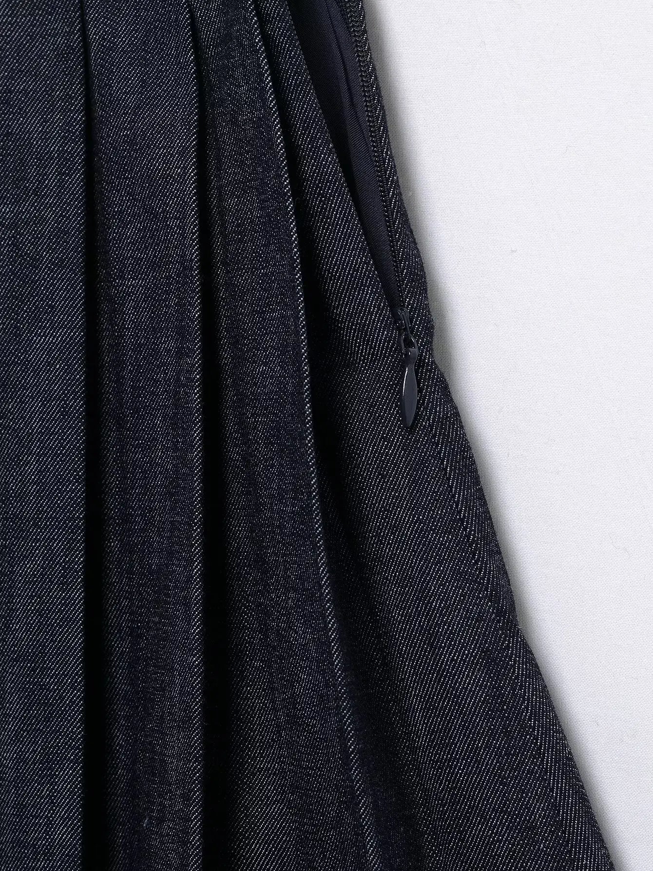 Women's Two-Piece Denim Set Featuring Pleated Jacket and Side Zipper Skirt Shorts Chic Casual Outfit for Stylish Ladies