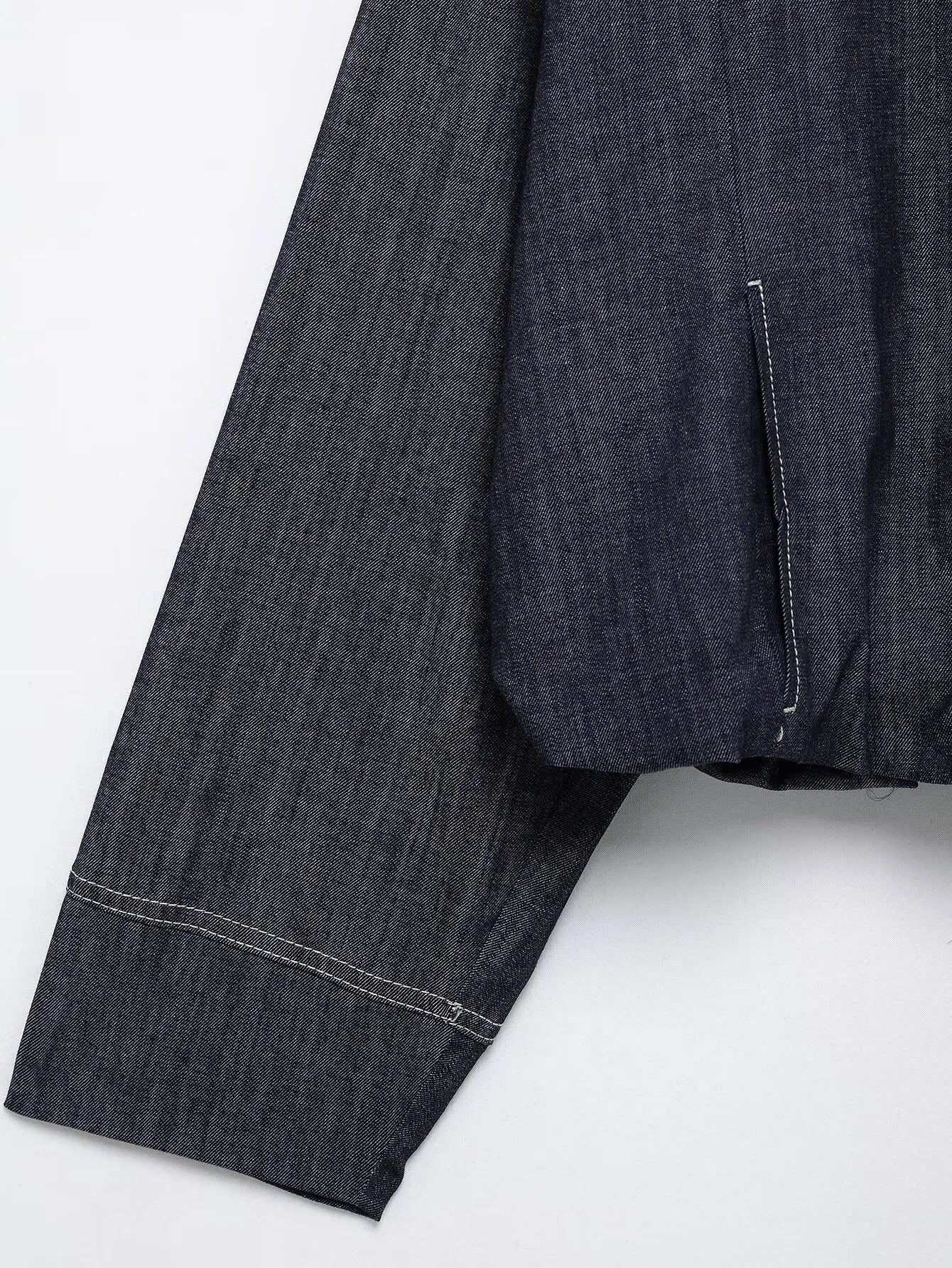 Women's Two-Piece Denim Set Featuring Pleated Jacket and Side Zipper Skirt Shorts Chic Casual Outfit for Stylish Ladies