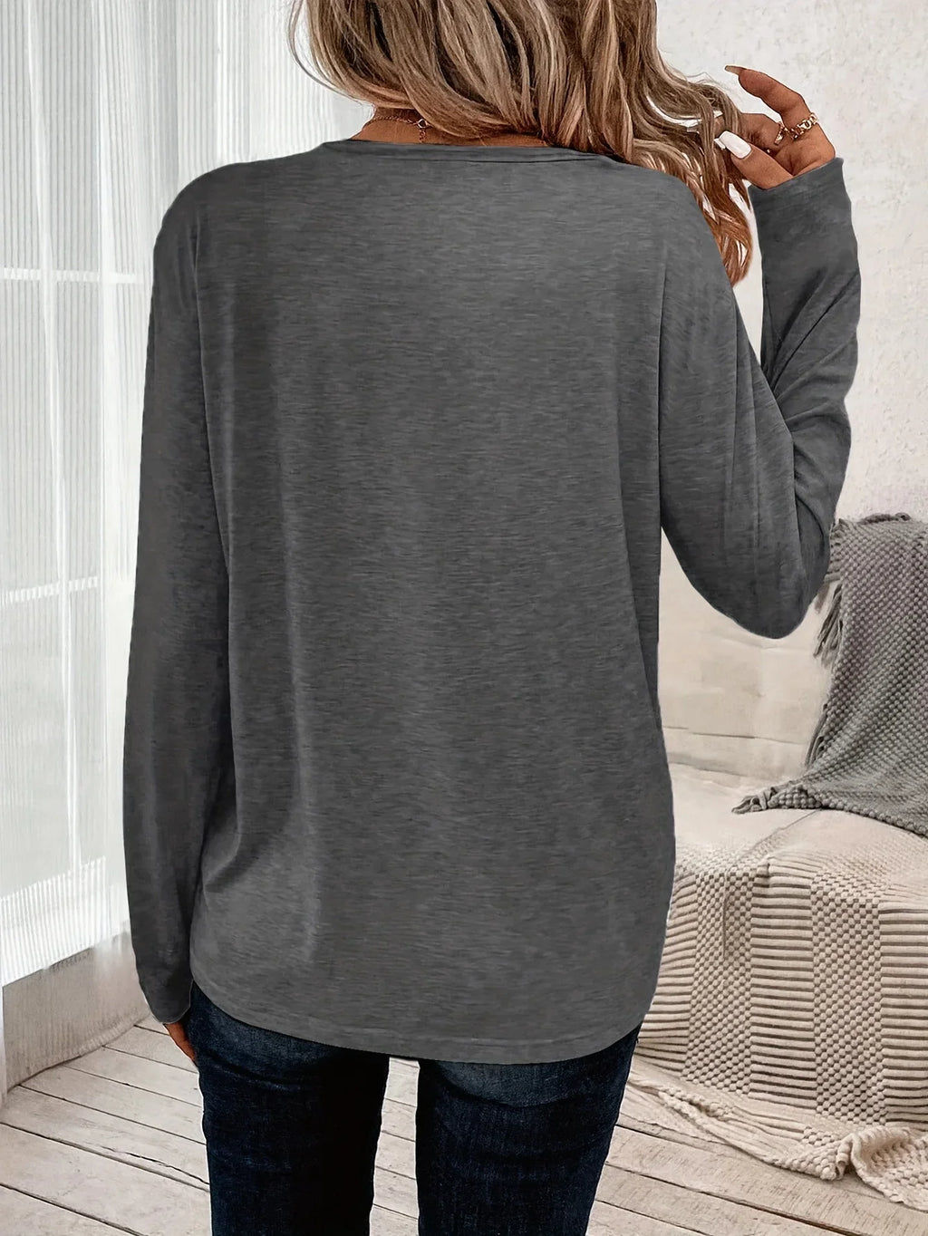 Paris Women's Summer Print Oversized Loose Fit Casual Round Neck Long Sleeve T-Shirt Top Fashion Streetwear Oversized O-Neck Tee