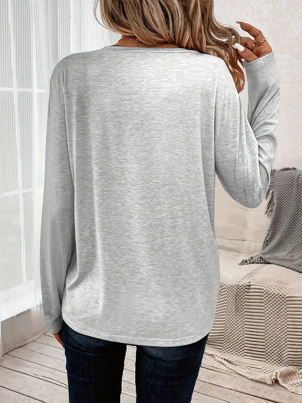 Paris Women's Summer Print Oversized Loose Fit Casual Round Neck Long Sleeve T-Shirt Top Fashion Streetwear Oversized O-Neck Tee