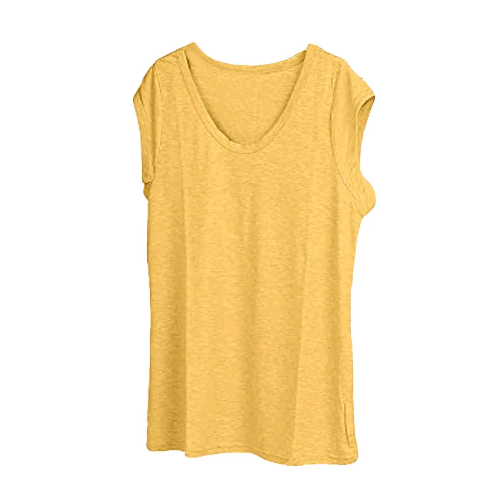 Women's V-Neck Casual Cap Sleeve T-Shirt Loose Fit Solid Color Soft Cotton Blend Blouse Tank Top for Everyday Wear
