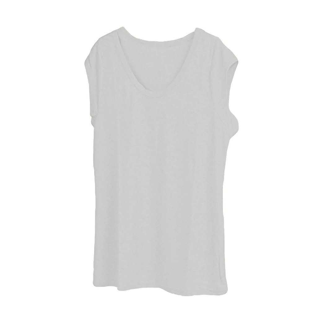 Women's V-Neck Casual Cap Sleeve T-Shirt Loose Fit Solid Color Soft Cotton Blend Blouse Tank Top for Everyday Wear