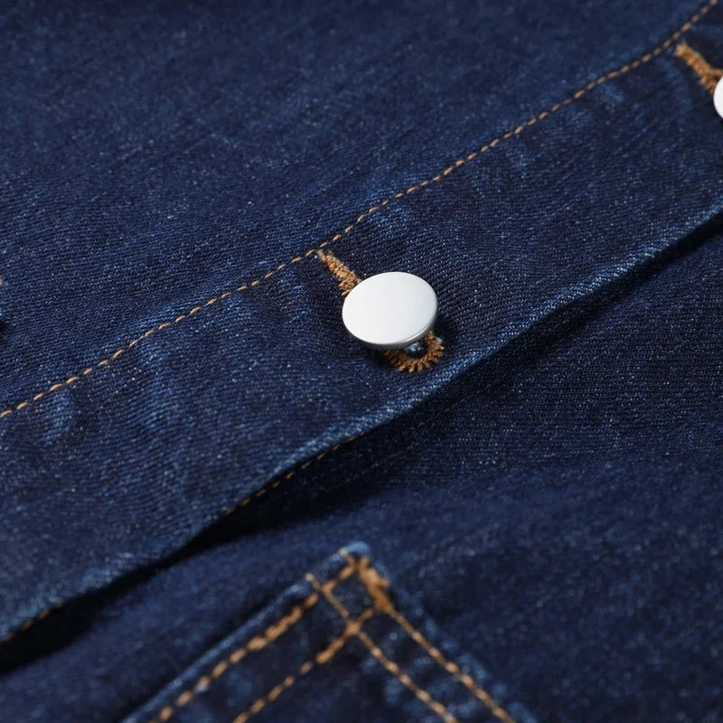 Casual Denim Two-Piece Set for Women Turndown Collar Long Sleeve Single Breasted Jacket with Pockets and Mini Skirt Stylish Summer Outfit