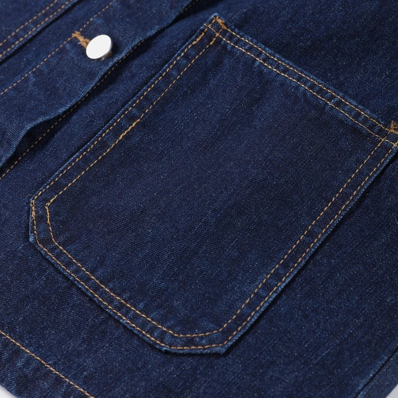 Casual Denim Two-Piece Set for Women Turndown Collar Long Sleeve Single Breasted Jacket with Pockets and Mini Skirt Stylish Summer Outfit