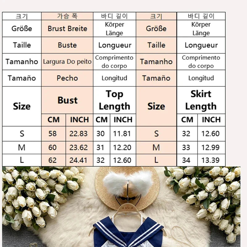 White Sailor Collar Strap Short JK Uniform Set with Pleated Skirt Sweet and Sexy Cosplay Lingerie Matching Outfit for Girls
