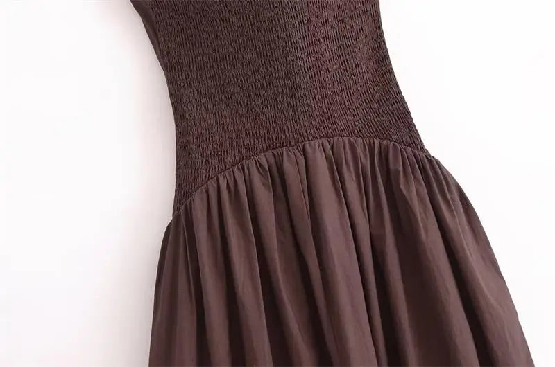 Chic Summer Women's Tube Top Dress with Hanging Neck for Holiday and Party Occasions Long Flowing Day Dress