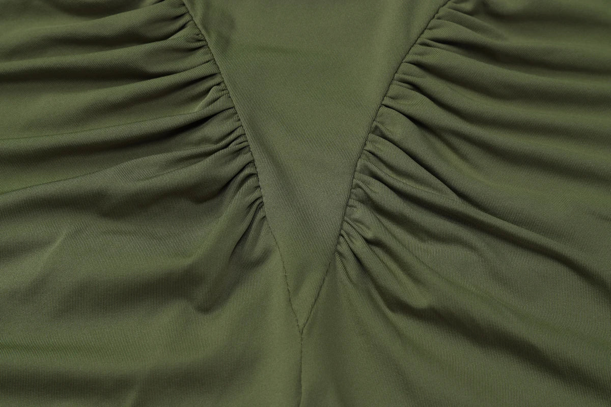 Elegant Long Sleeve Draped Bodycon Maxi Dress for Evening Parties and Festivals with Stylish Y2K Inspiration