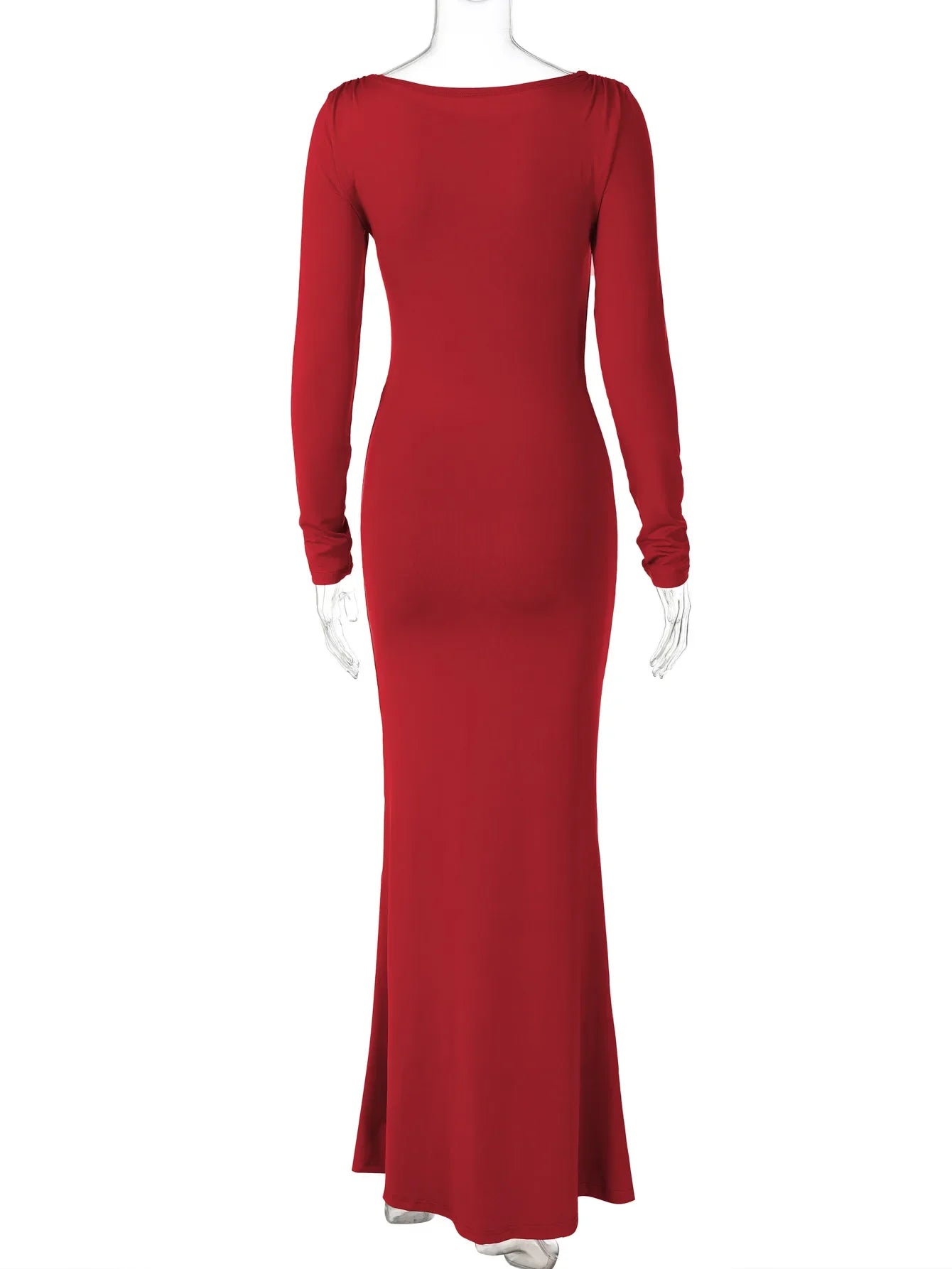 Elegant Long Sleeve Draped Bodycon Maxi Dress for Evening Parties and Festivals with Stylish Y2K Inspiration