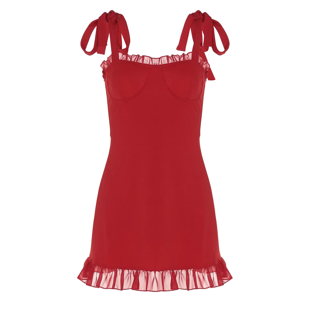 Elegant Solid Slim Mini Dress for Women with Ruffles Backless Bandage Patchwork Perfect for Birthday Parties and Vacations