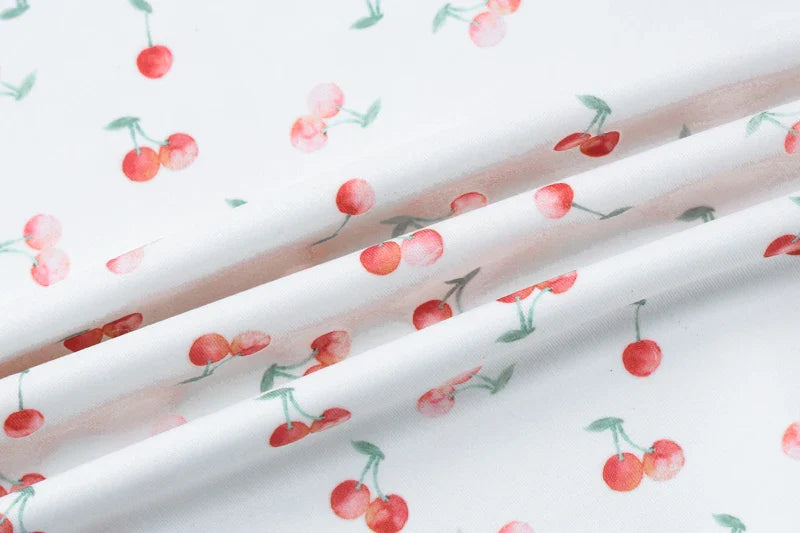 Cherry Print Strap Backless Draped Bodycon Mini Dress for Summer Women Elegant Party and Vacation Wear