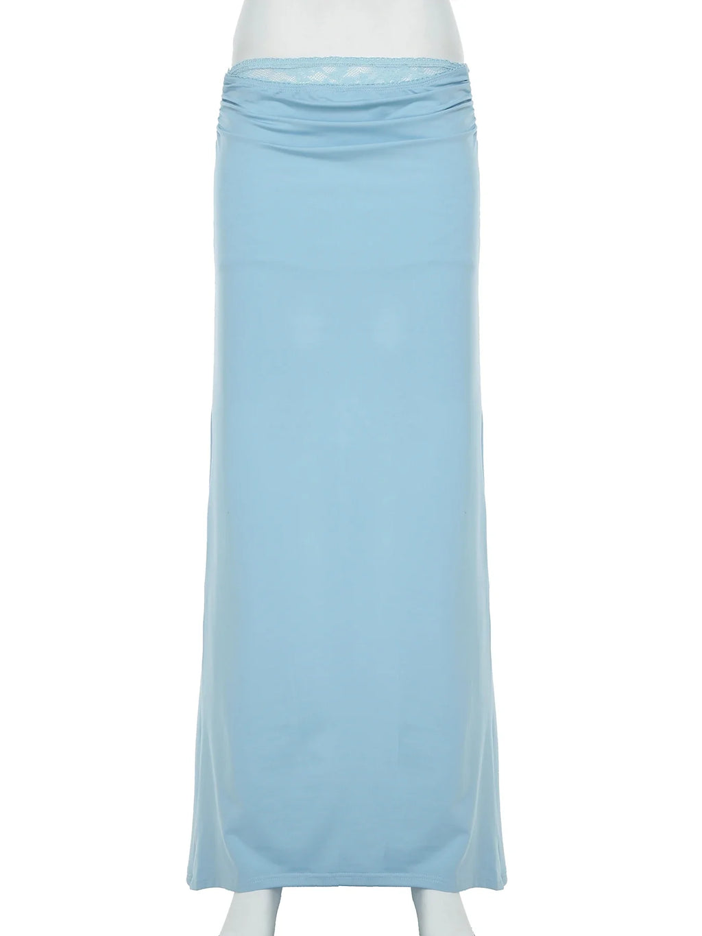 Solid Patchwork Lace Two Piece Dress Set Sleeveless Camisole Top with Low Waist Sheer Maxi Skirt Beach Style Holiday Outfit