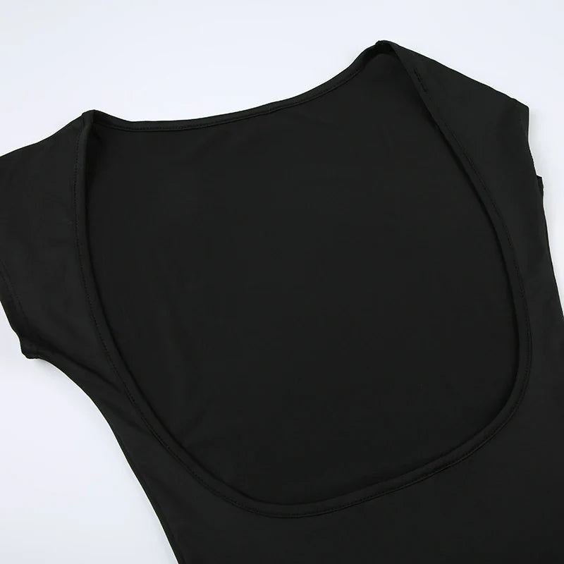 Elegant Basic Solid Backless Maxi Dress for Women Casual O-Neck Sleeveless Summer Dress