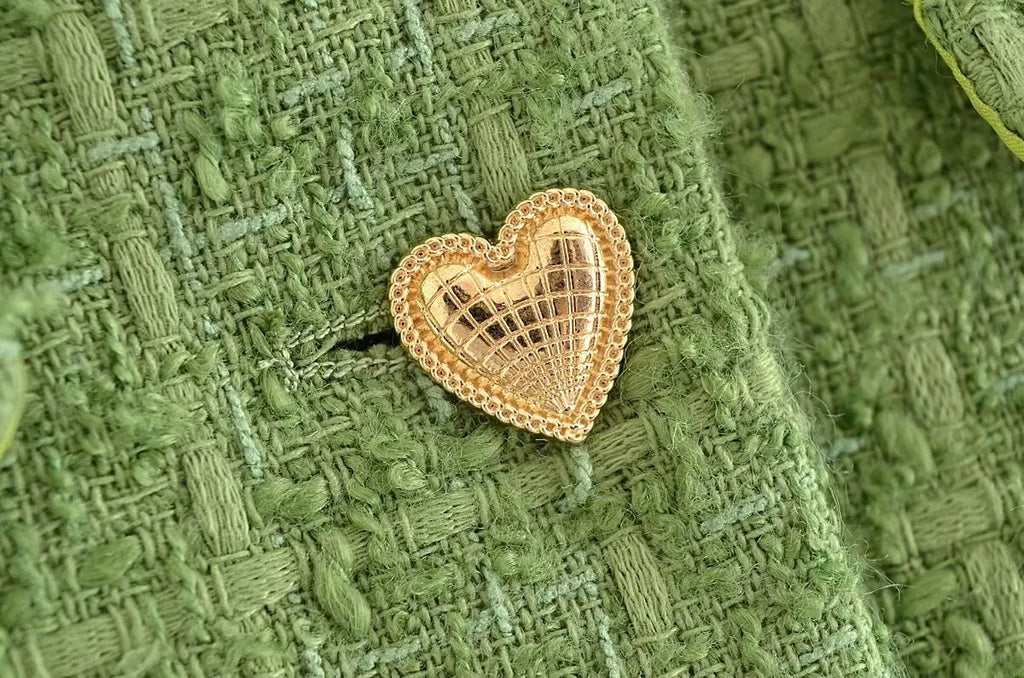 Elegant Women's Tweed 2-Piece Set with O-Neck Button Jacket and Sheath Mini Skirt Autumn Outfit