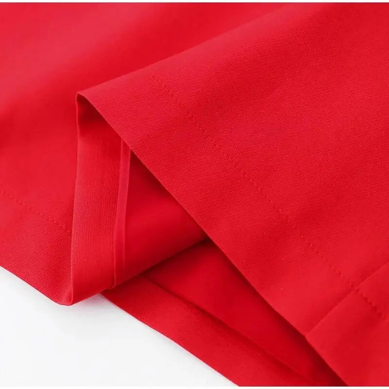 Bow Hollow Out Red Black Mini Dress for Women Sexy Puff Sleeve O Neck Party Dress Elegant Shiny Robe