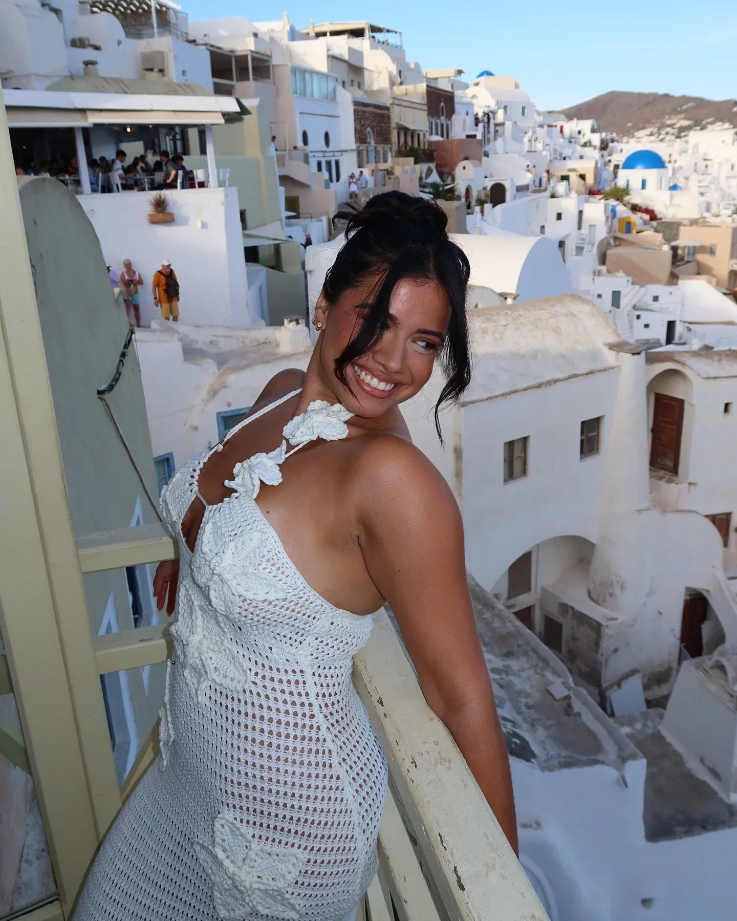 Sexy 3D Flower Knitted Dress for Women Hollow Out Halter Sleeveless Beach Maxi Dress Summer Vacation Ladies Vestidos