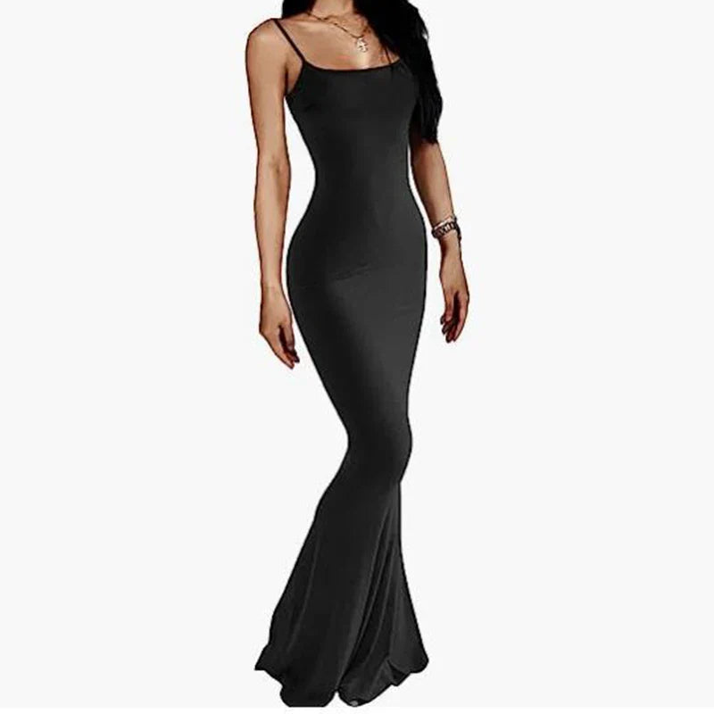 Satin Slip Sleeveless Backless Maxi Dress for Women Elegant Y2K Summer Bodycon Party Dress Ladies Sundress