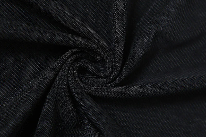 Sexy Lace Up V Neck Long Sleeve Black Mesh Crop Top Sheer Clubwear Blouse for Women