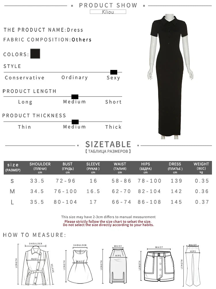 Elegant Office Lady Maxi Dress with Solid Fabric, Turn-Down Collar, Short Sleeves, Button Details, Side Slit, Body-Shaping Fit, Street Style Robe