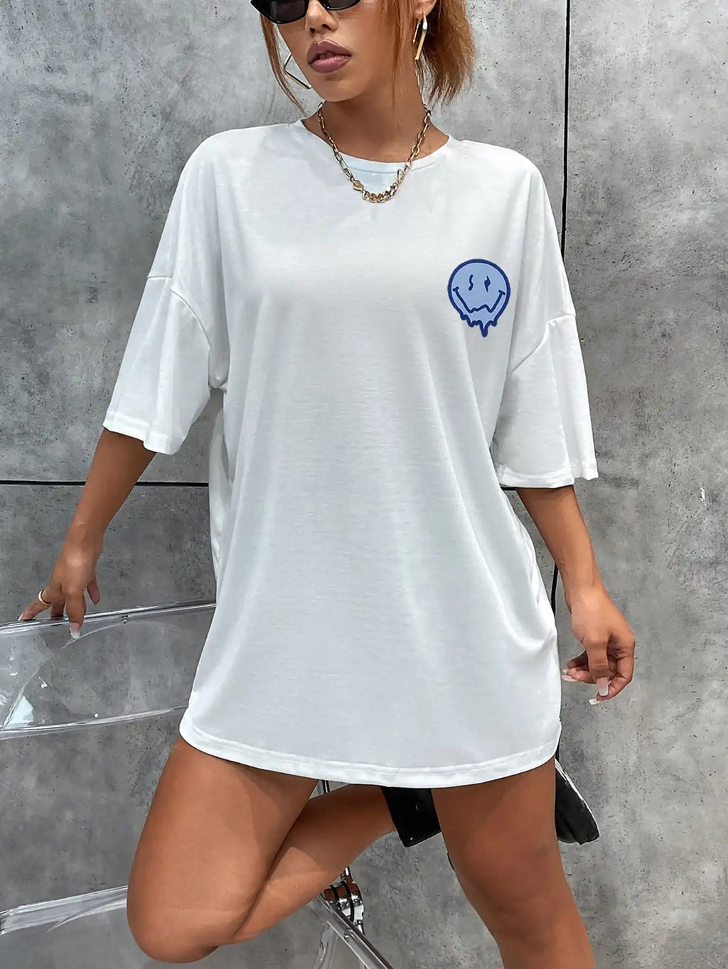 Enjoy The Little Things Slogan Printed Oversized Cotton T-Shirt for Women Casual Streetwear Loose Fit Short Sleeve Top