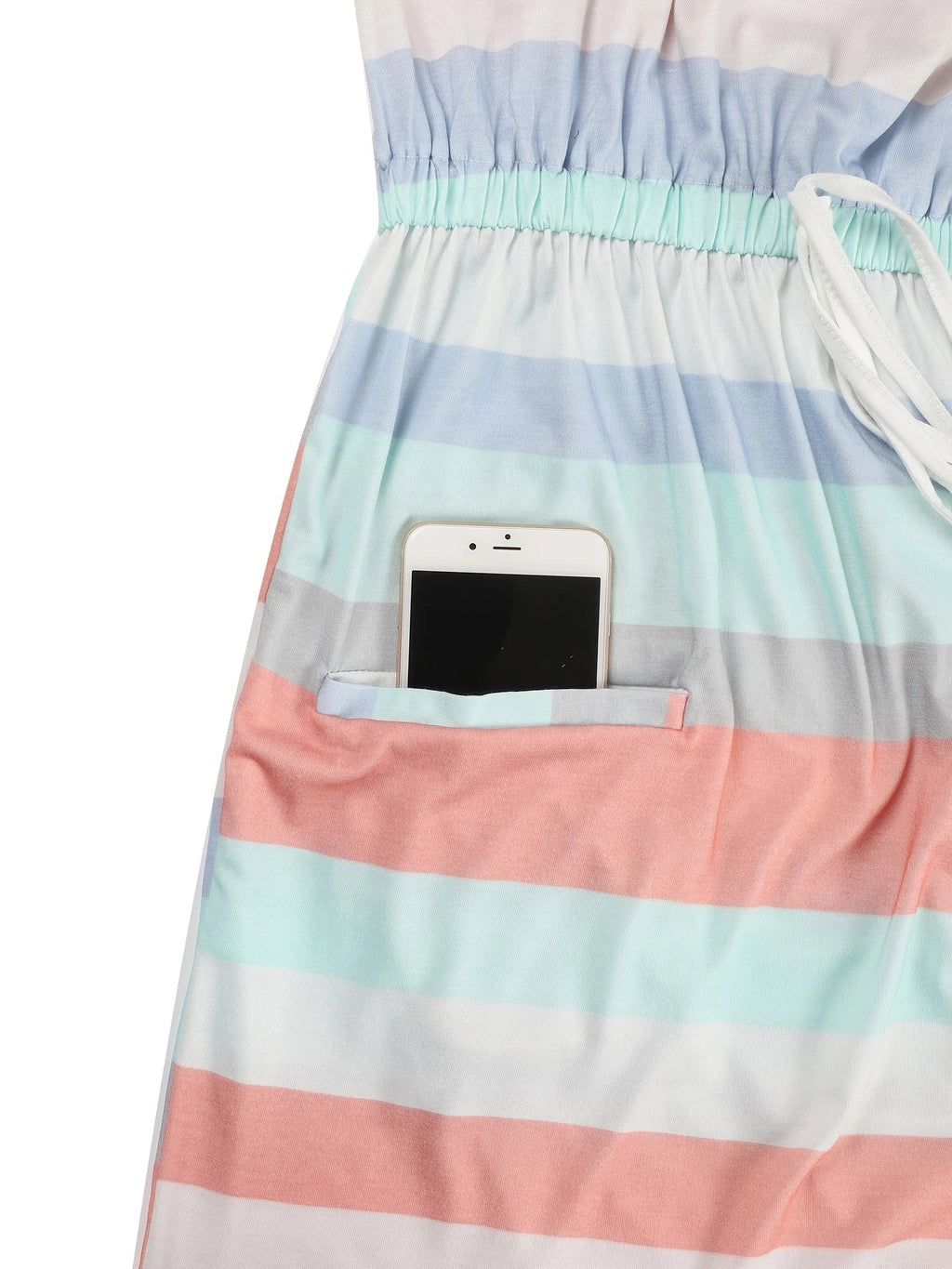 Elegant Sleeveless Summer Dress for Women with V-Neck and Spaghetti Straps, Casual Short Beach Sundress with Striped Print, Perfect for Vacation and Daily Wear