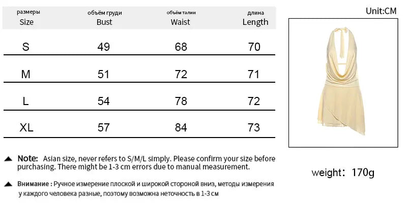 Chic Women's Halter Mini Dress with V-Neck and Low Chest Design for Summer Casual and Streetwear Style