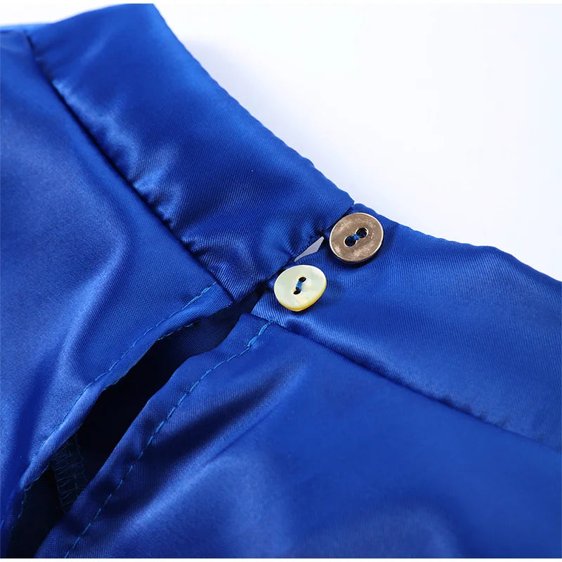 Elegant Satin Tank Top and High Collar Sleeveless Vest with Hip Hugging Mini Skirt Two Piece Summer Outfit for Women