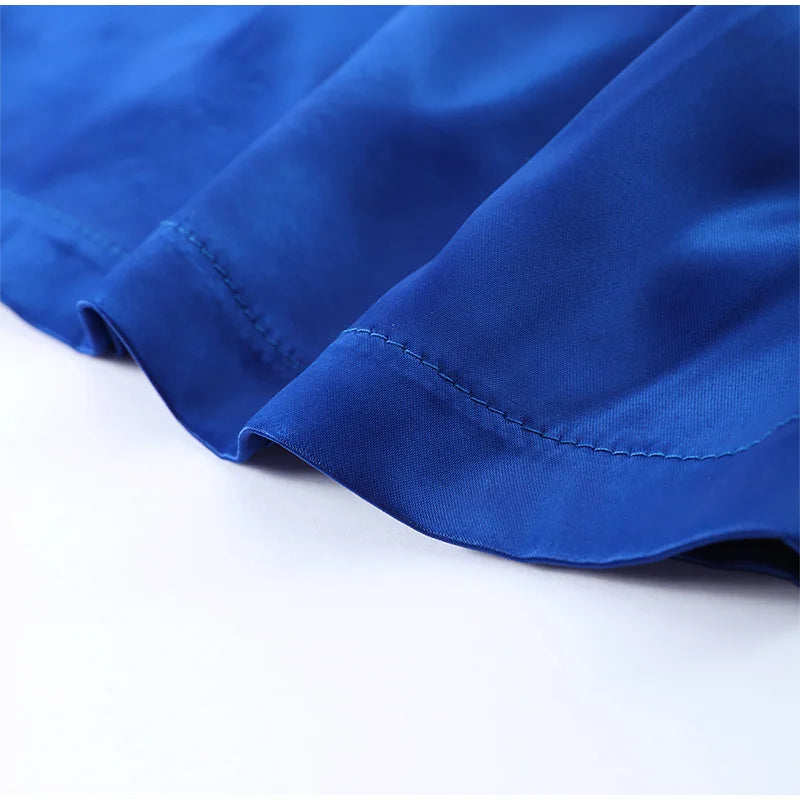 Elegant Satin Tank Top and High Collar Sleeveless Vest with Hip Hugging Mini Skirt Two Piece Summer Outfit for Women