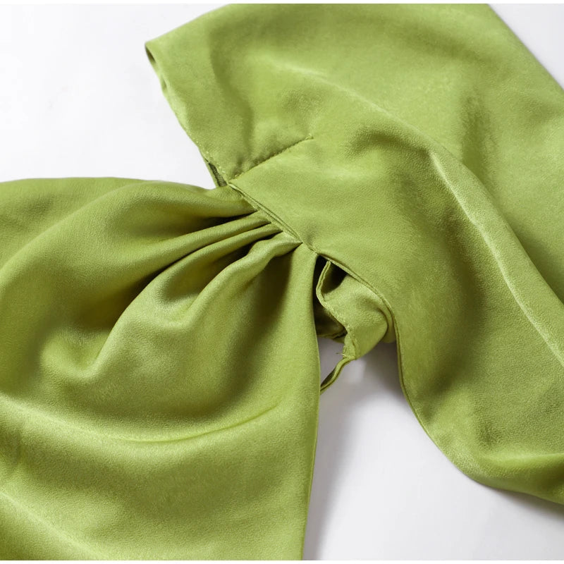 Elegant Satin Ribbon Party Dress for Women with Halter Neck and Backless Design, Sleeveless Solid Gown for Summer Events