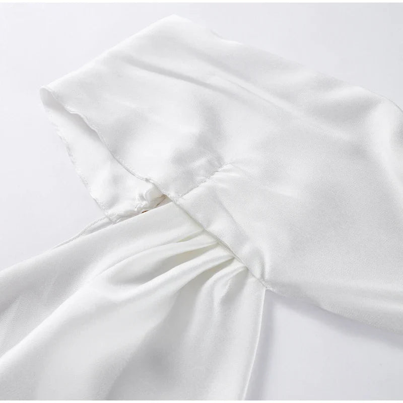 Elegant Satin Ribbon Party Dress for Women with Halter Neck and Backless Design, Sleeveless Solid Gown for Summer Events