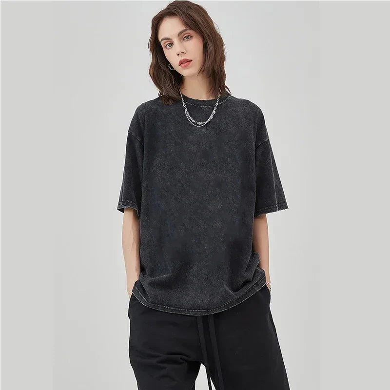 Anime Berserk Guts Acid Washed Vintage Graphic T Shirt Casual Cotton Short Sleeve Tee for Men and Women Unisex Harajuku Style