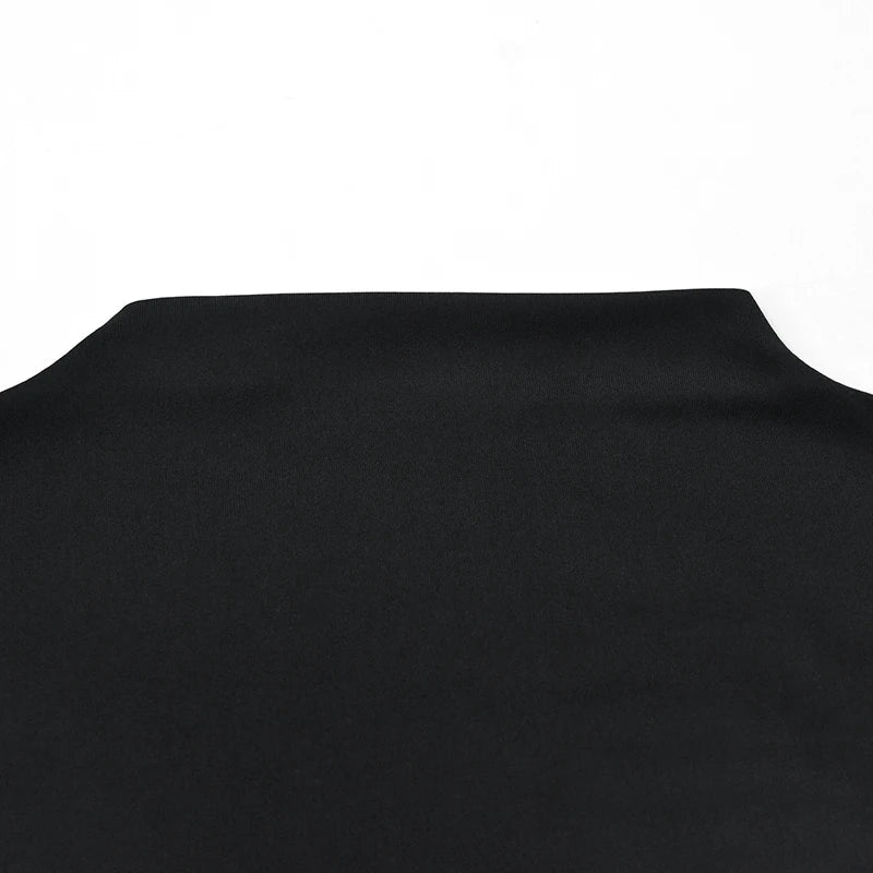 Elegant Black A-Line Mini Dress for Women Summer Short Sleeve Casual and Party Wear Slim Fit Fashionable Streetwear