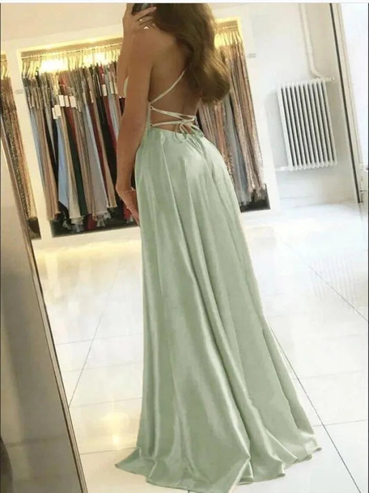 Burgundy Satin Beach Maxi Dress for Women with Sexy Side Slit and Adjustable Straps for Evening Prom and Bridesmaid Celebrations