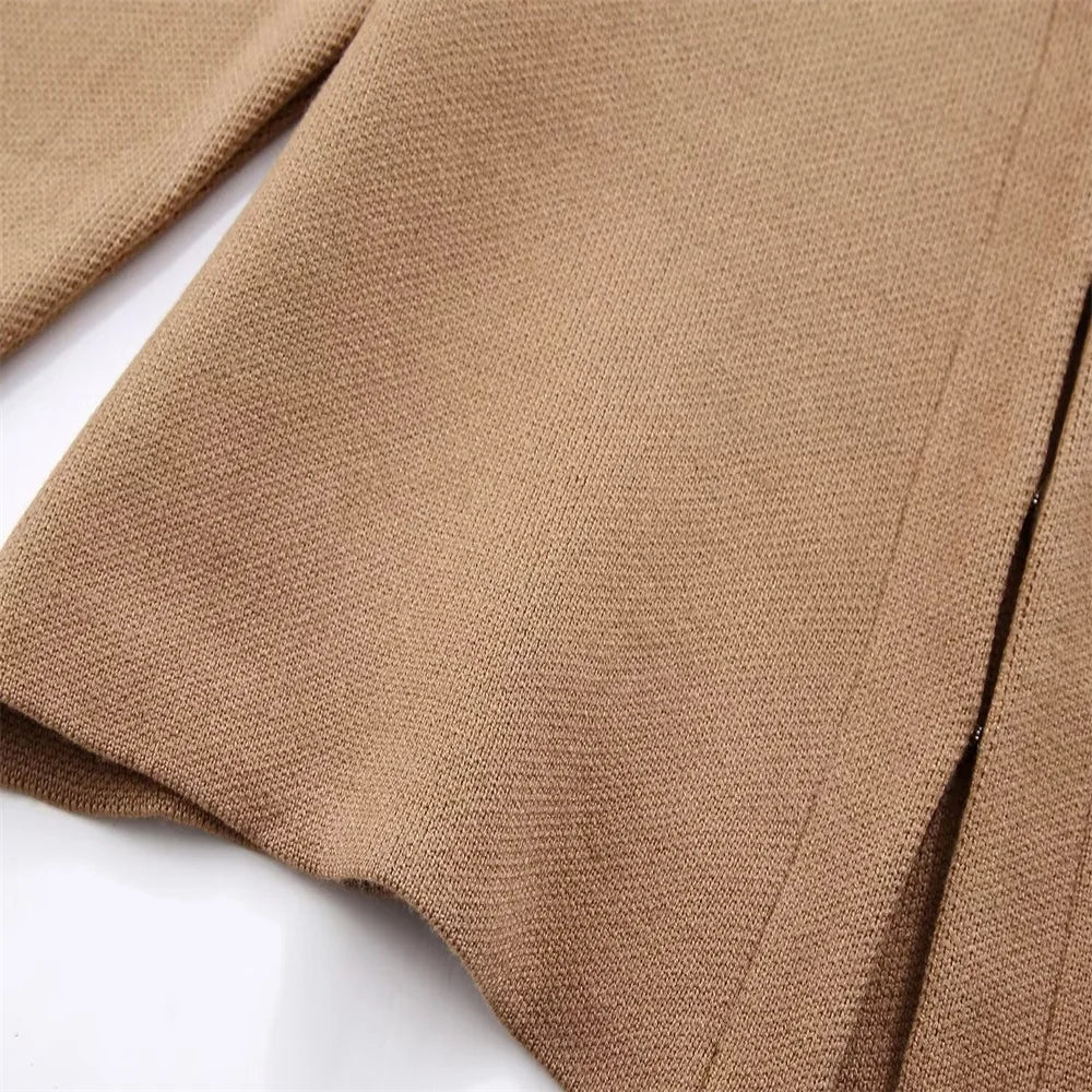 Women's Fashionable Knitted Slim Fit Jacket and Skirt Set Lightweight Casual Two-Piece Outfit for Spring and Summer