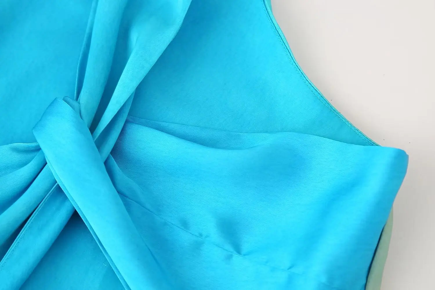 Asymmetrical Tie-Dye Gradient Satin Dress for Women Long Dress Street Style Fashion Summer Elegant Wear