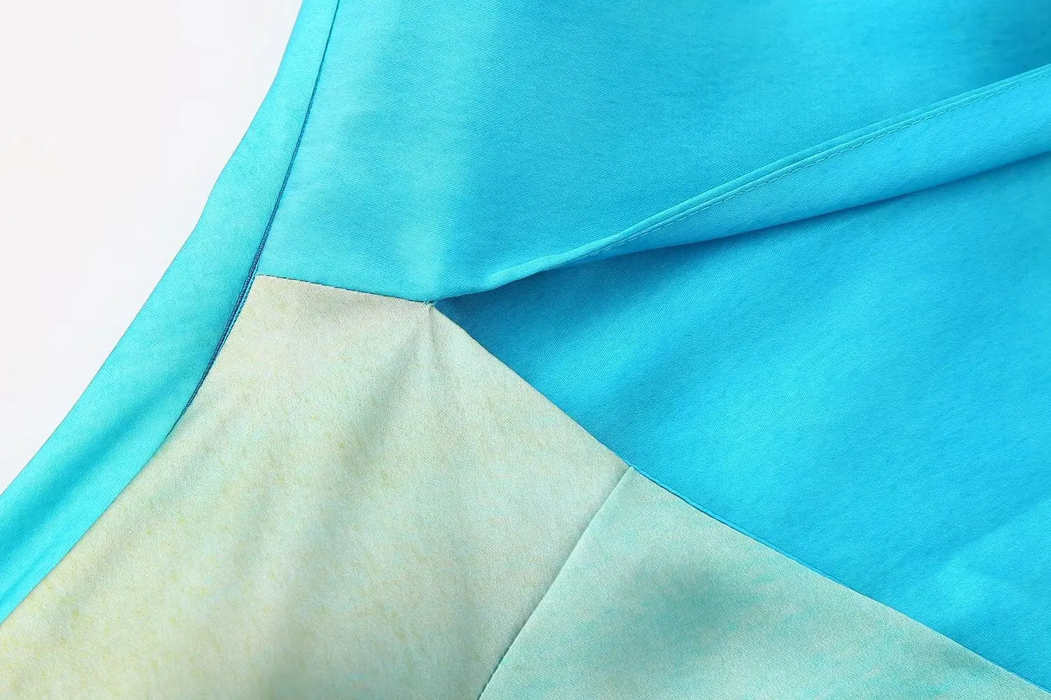 Asymmetrical Tie-Dye Gradient Satin Dress for Women Long Dress Street Style Fashion Summer Elegant Wear