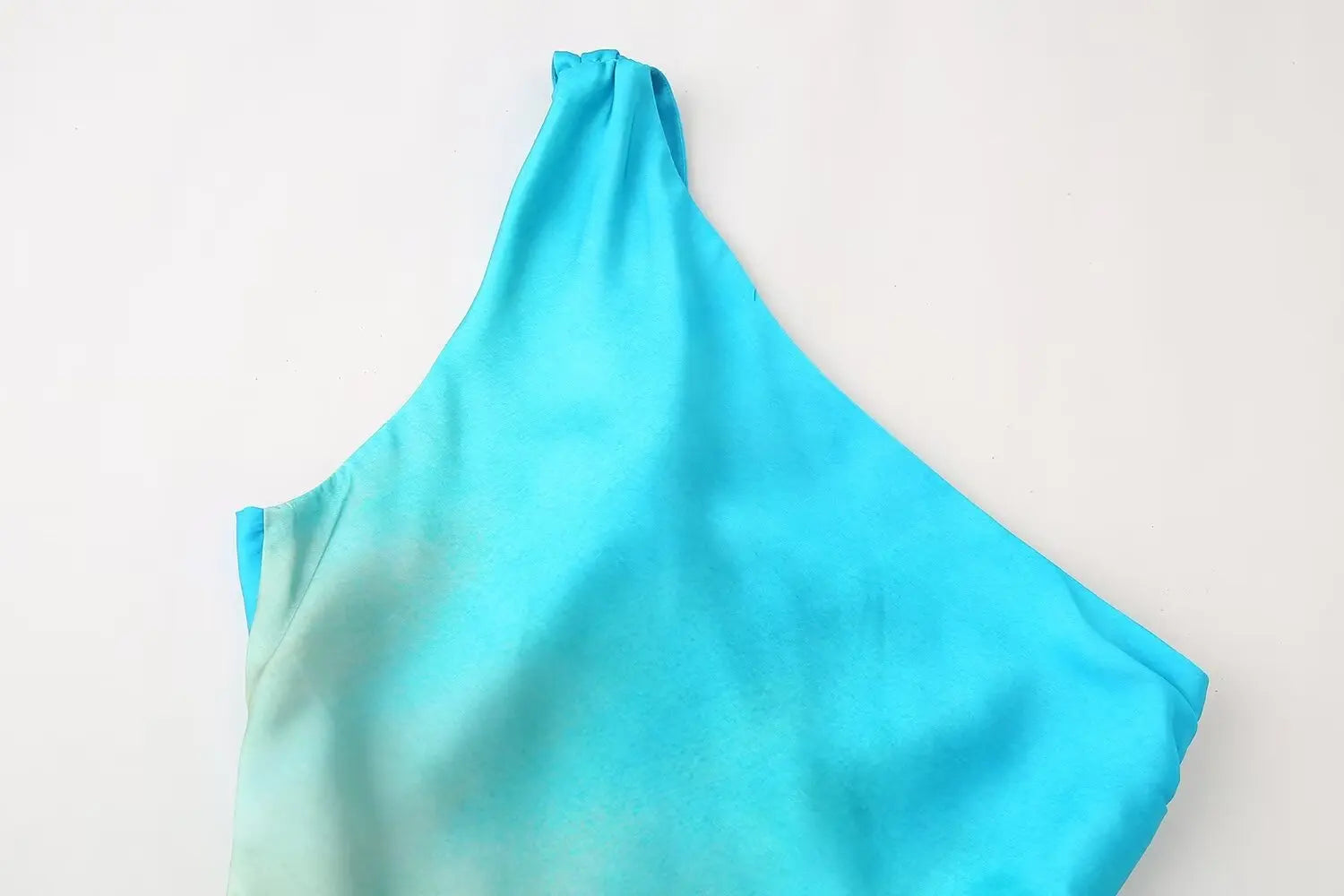 Asymmetrical Tie-Dye Gradient Satin Dress for Women Long Dress Street Style Fashion Summer Elegant Wear