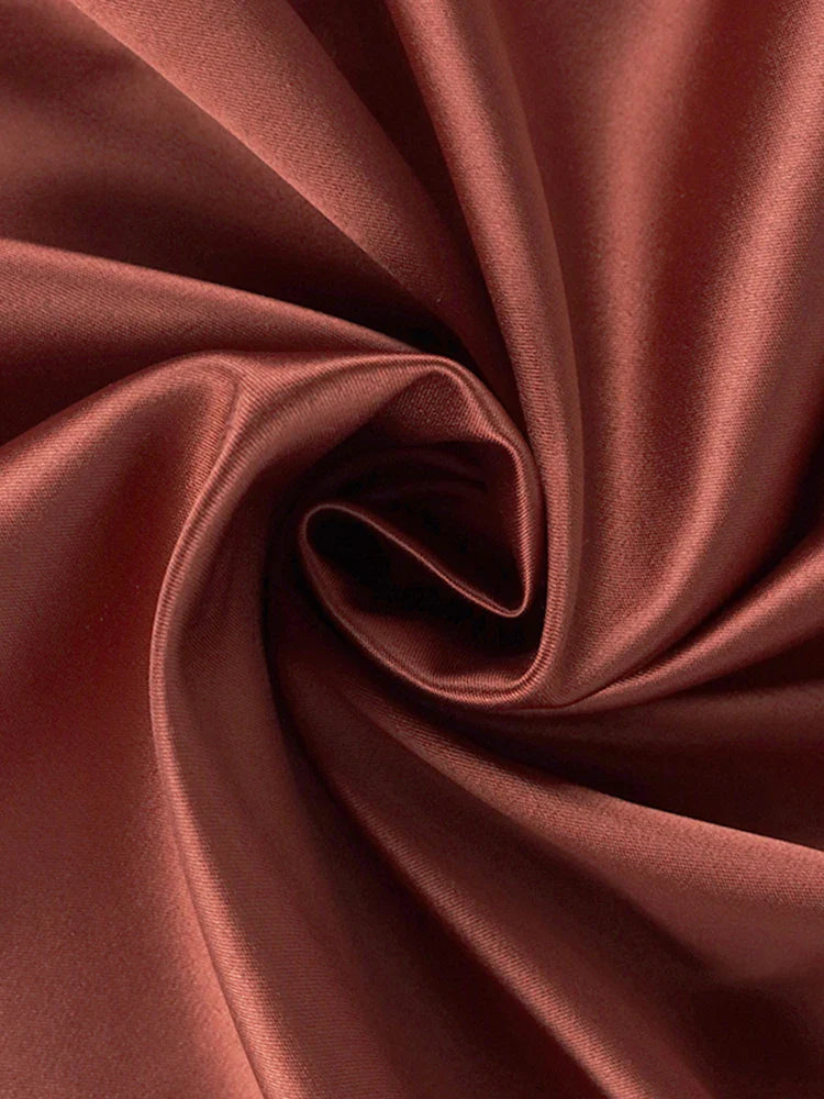 Elegant Satin Party Dress with Split Spaghetti Straps Ruching and High Waist Design for Women