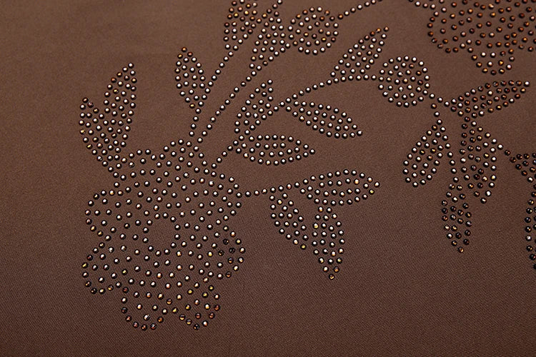 Elegant Backless Sundress with Fake Diamond Stickers and Floral Details for Sexy Summer Wear